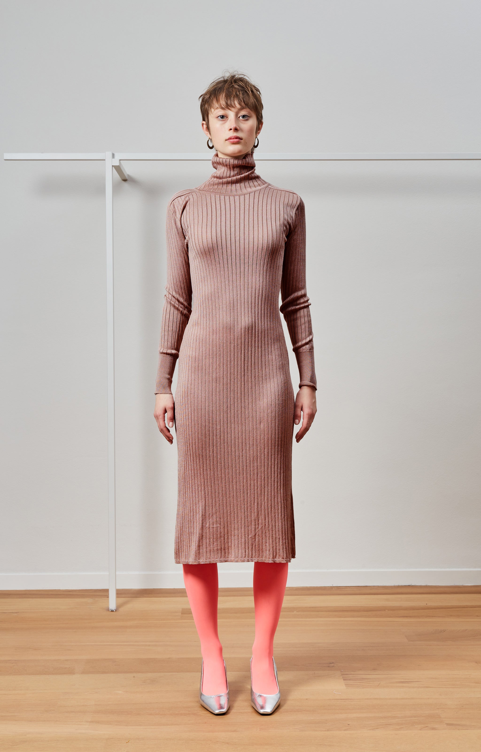 Skin turtleneck dress