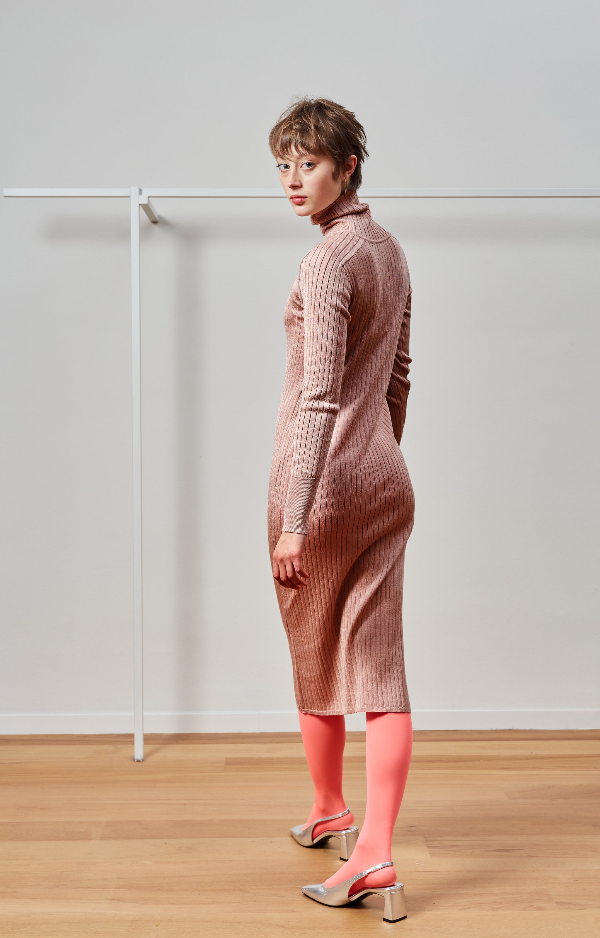 Skin turtleneck dress