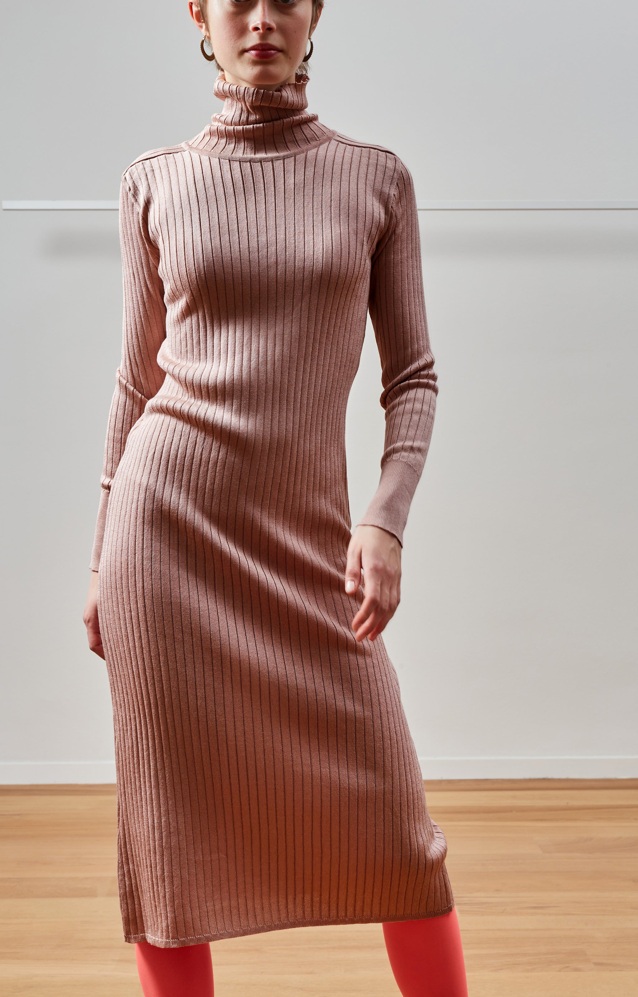 Skin turtleneck dress