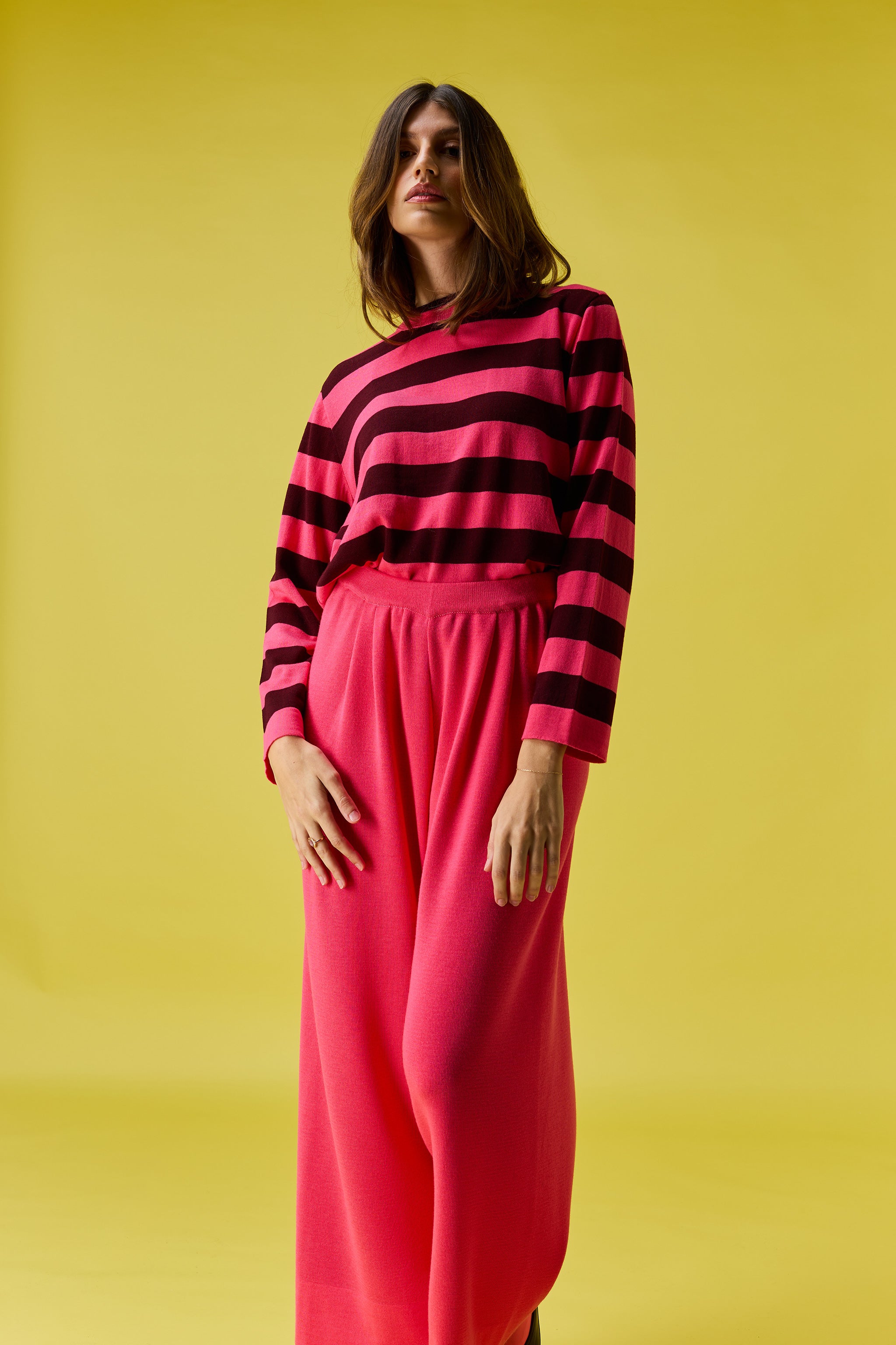 Striped unisex t-shirt