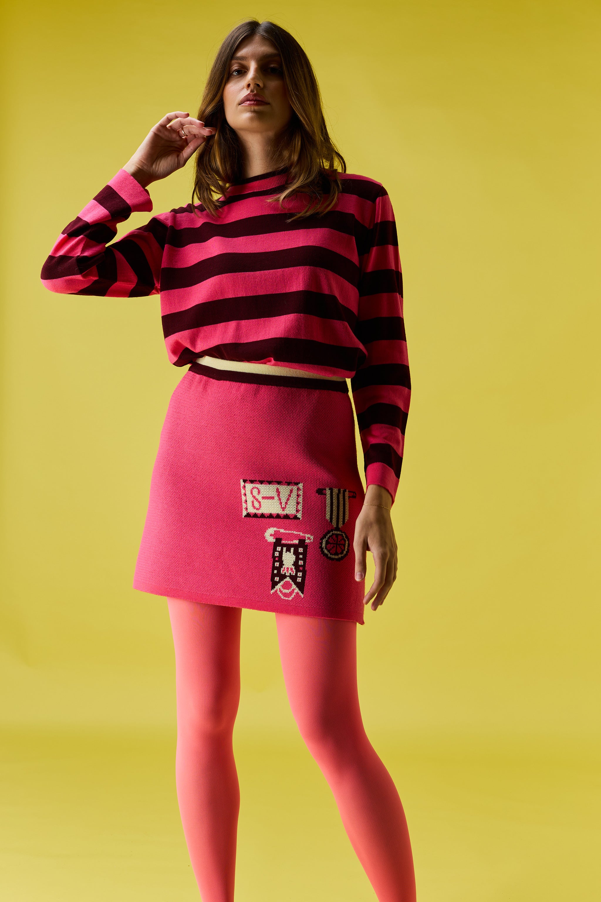 Striped unisex t-shirt