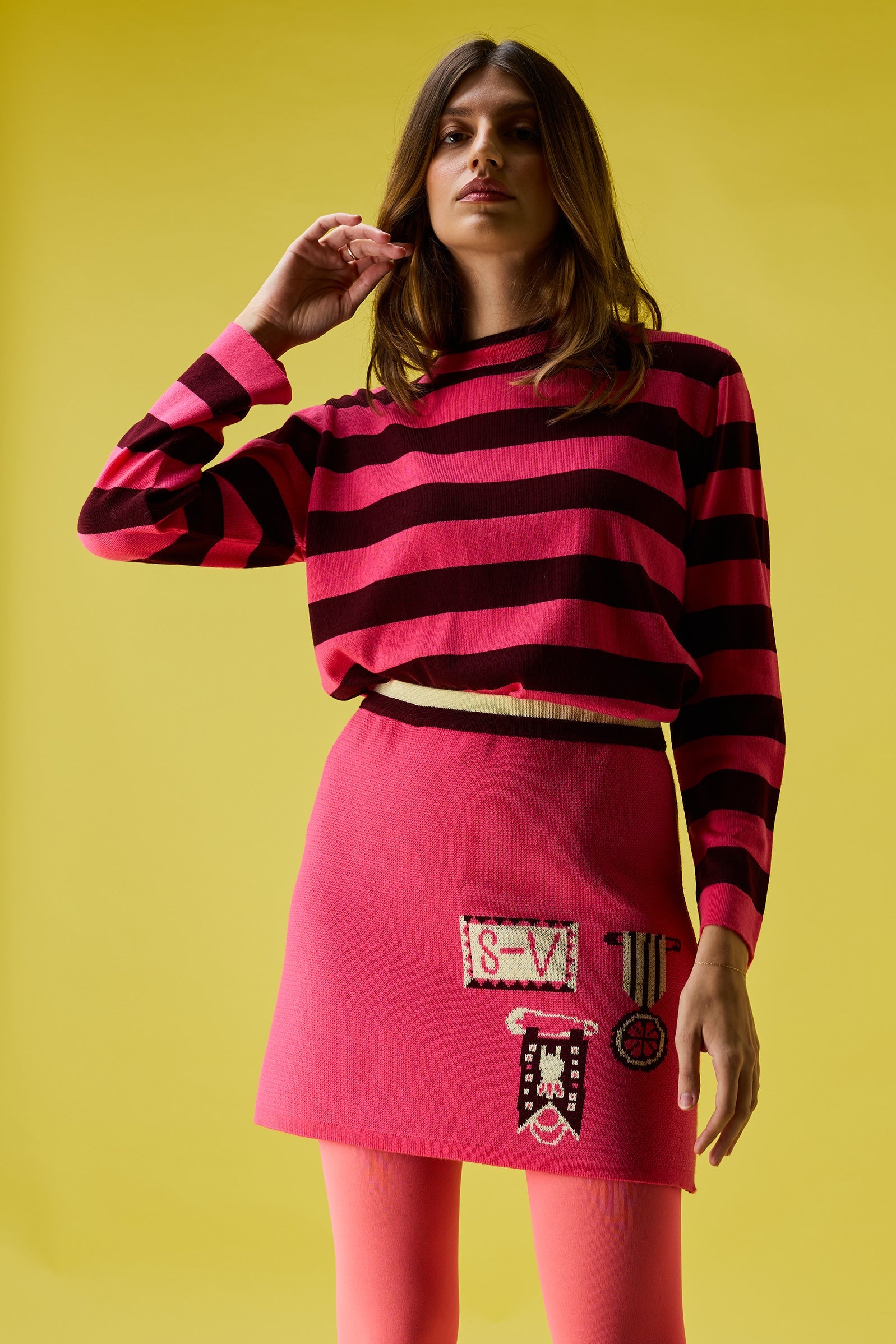 Striped unisex t-shirt