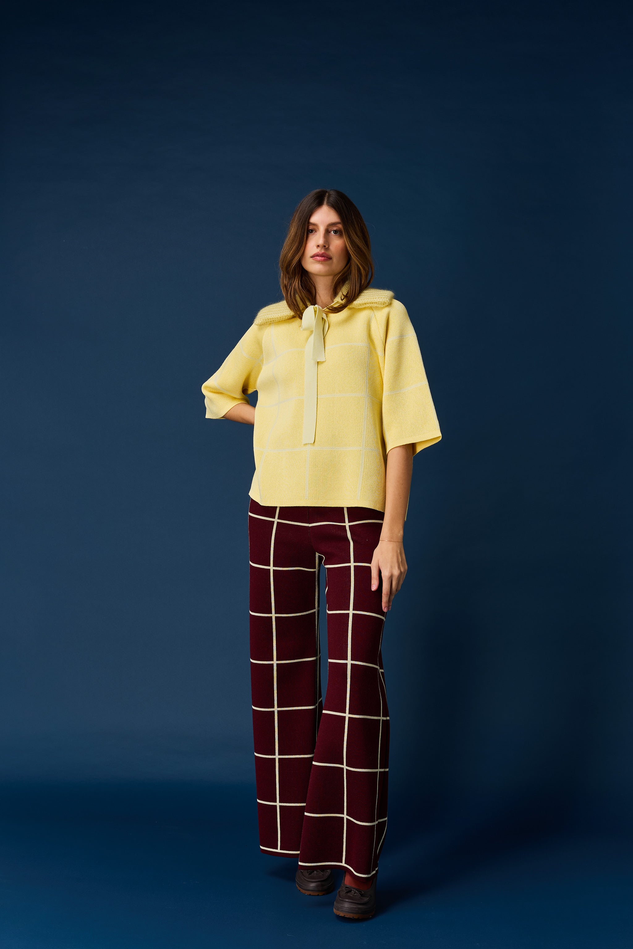 Grid trousers