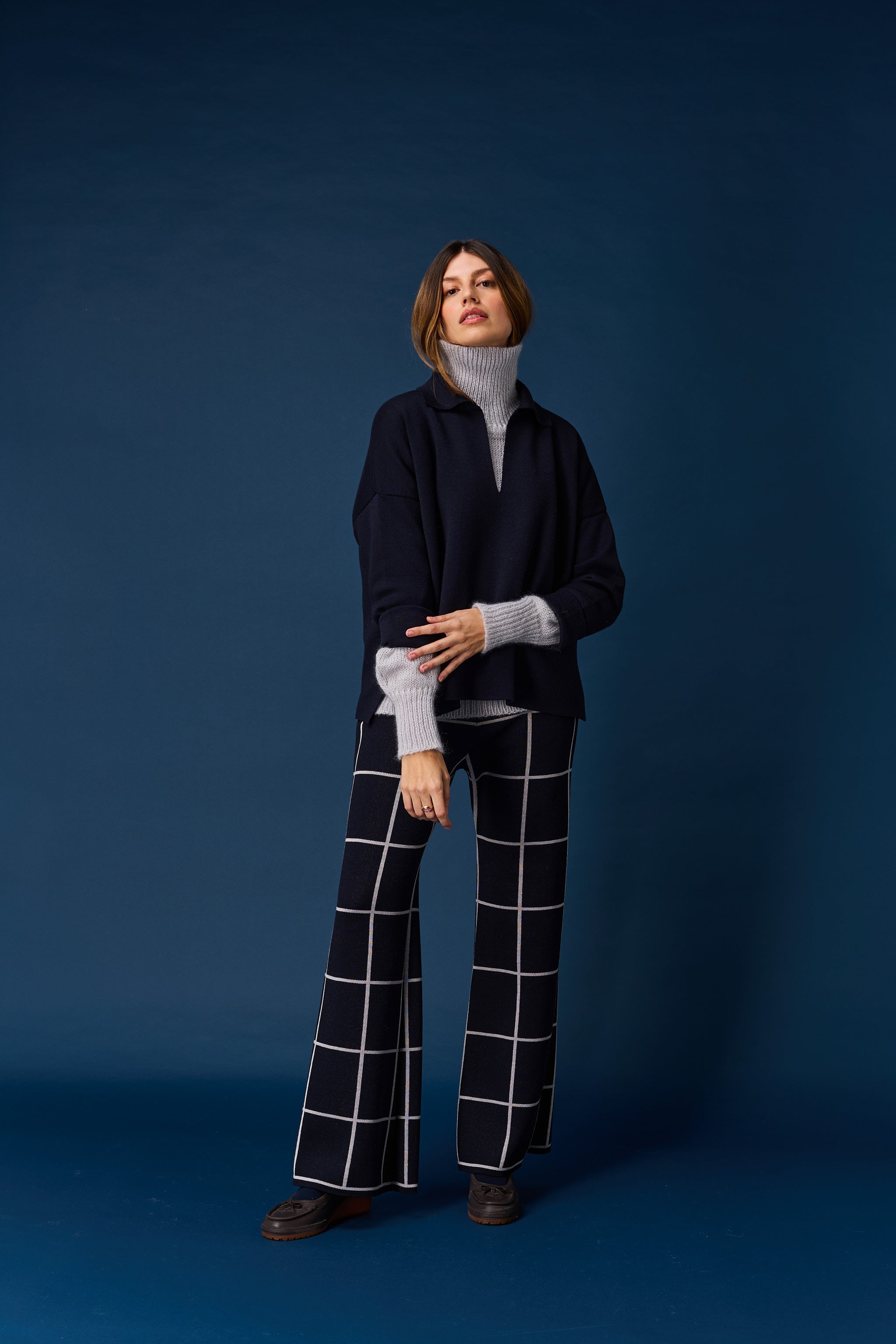 Grid trousers