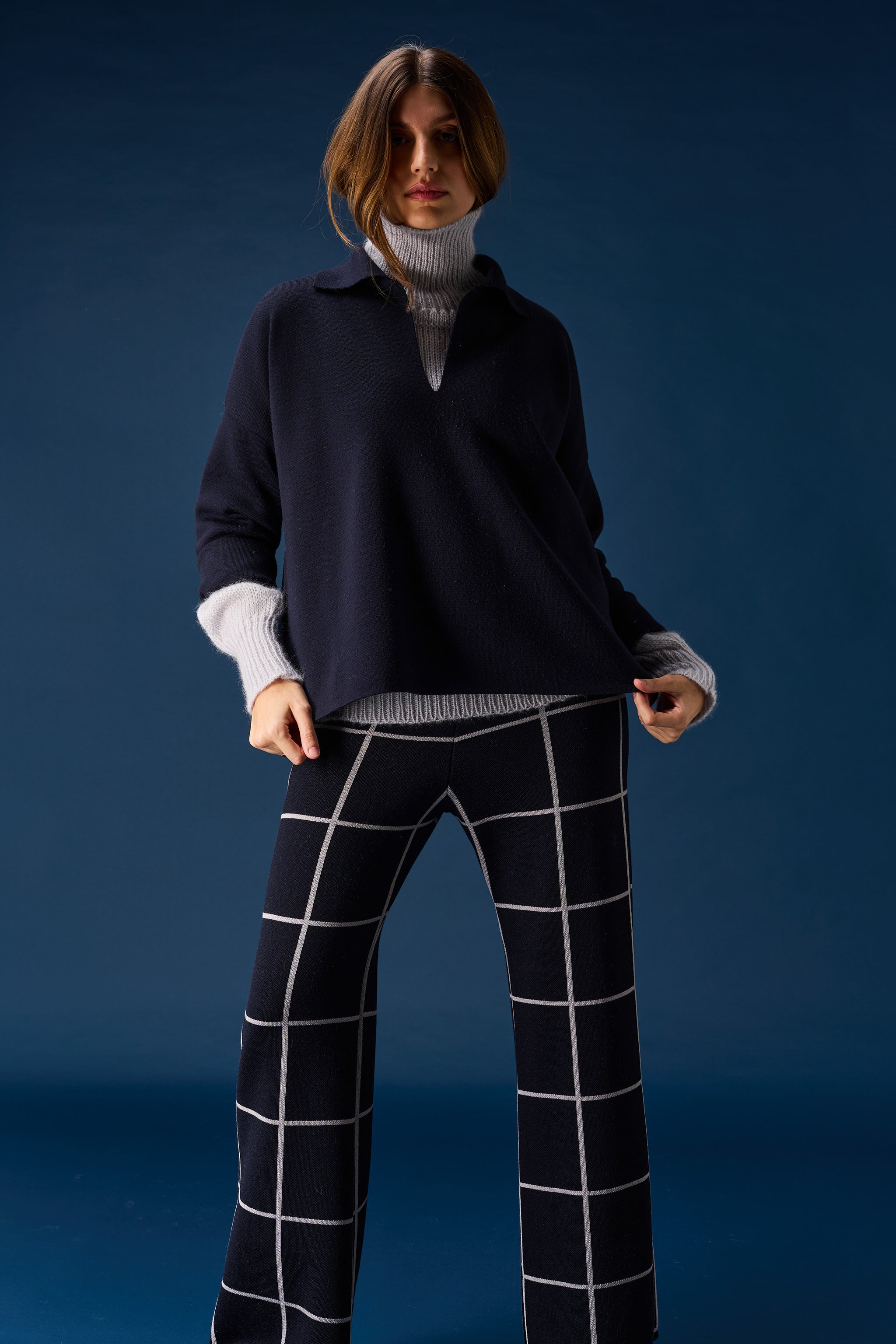Grid trousers