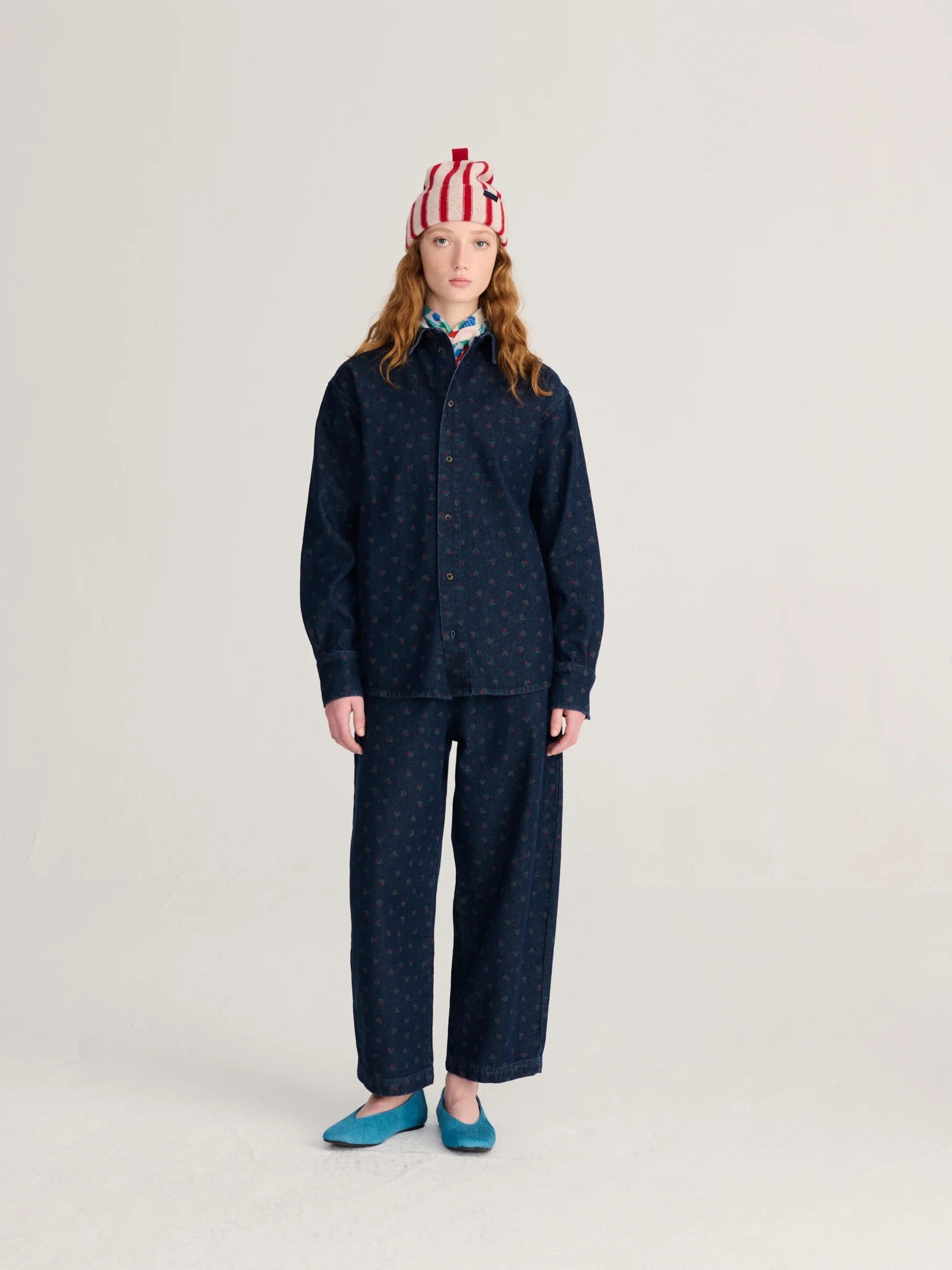 Swamp Whirl all over denim cocoon pants