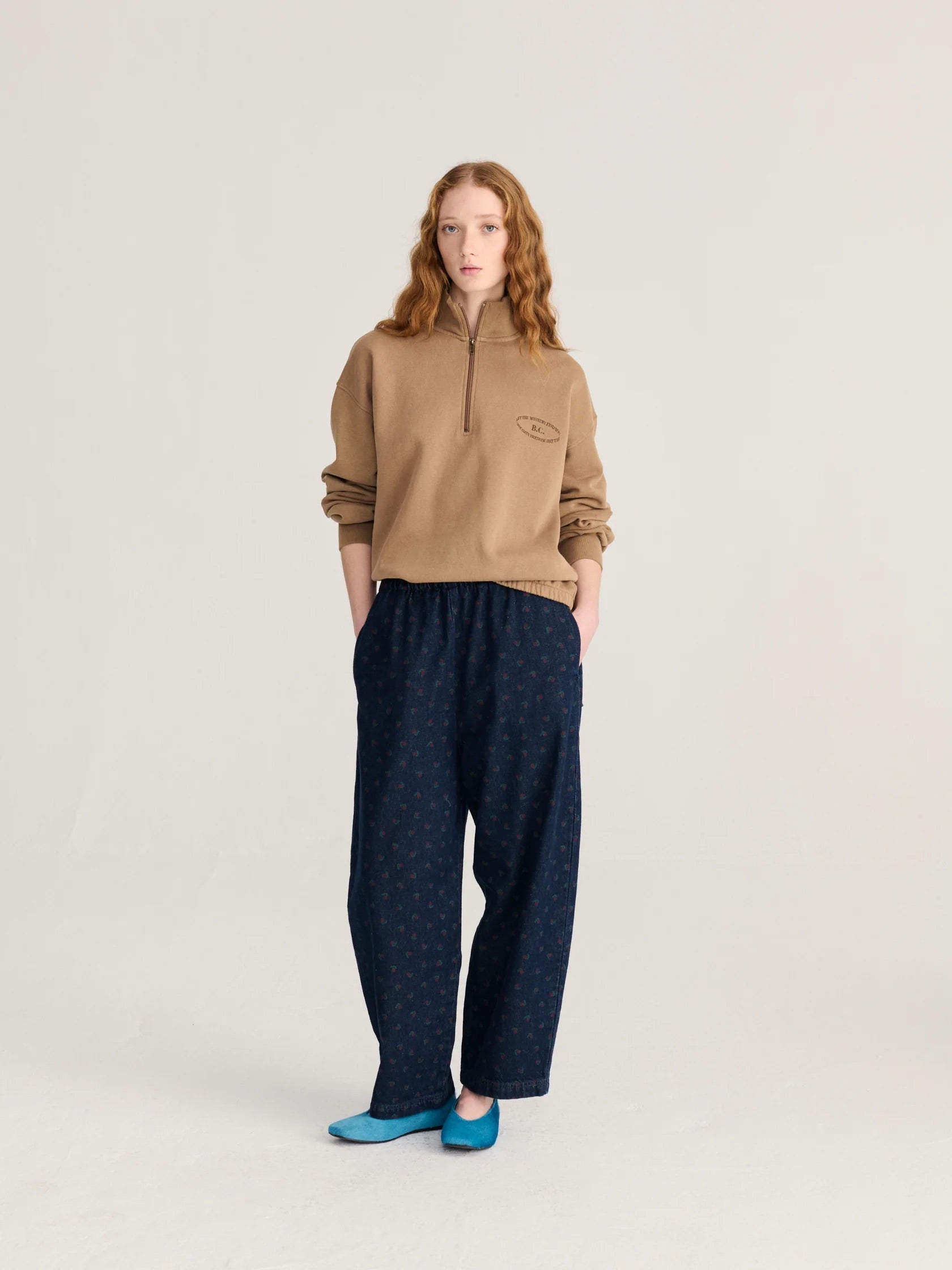 Swamp Whirl all over denim cocoon pants