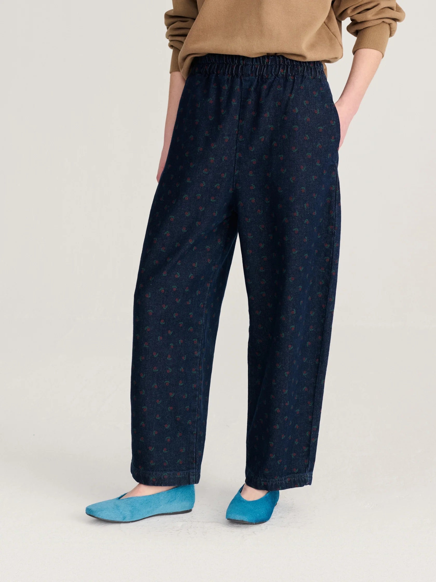 Swamp Whirl all over denim cocoon pants
