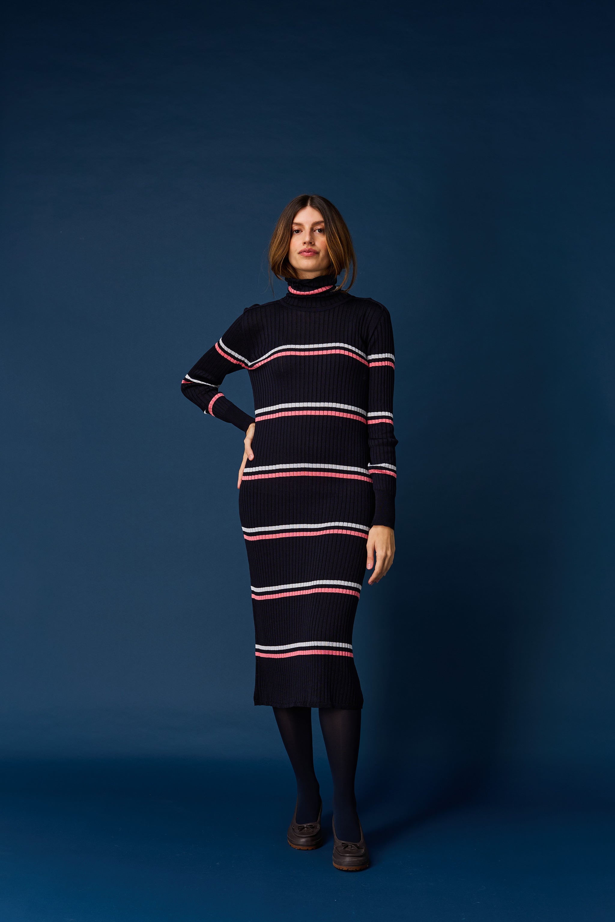 Skin turtleneck dress