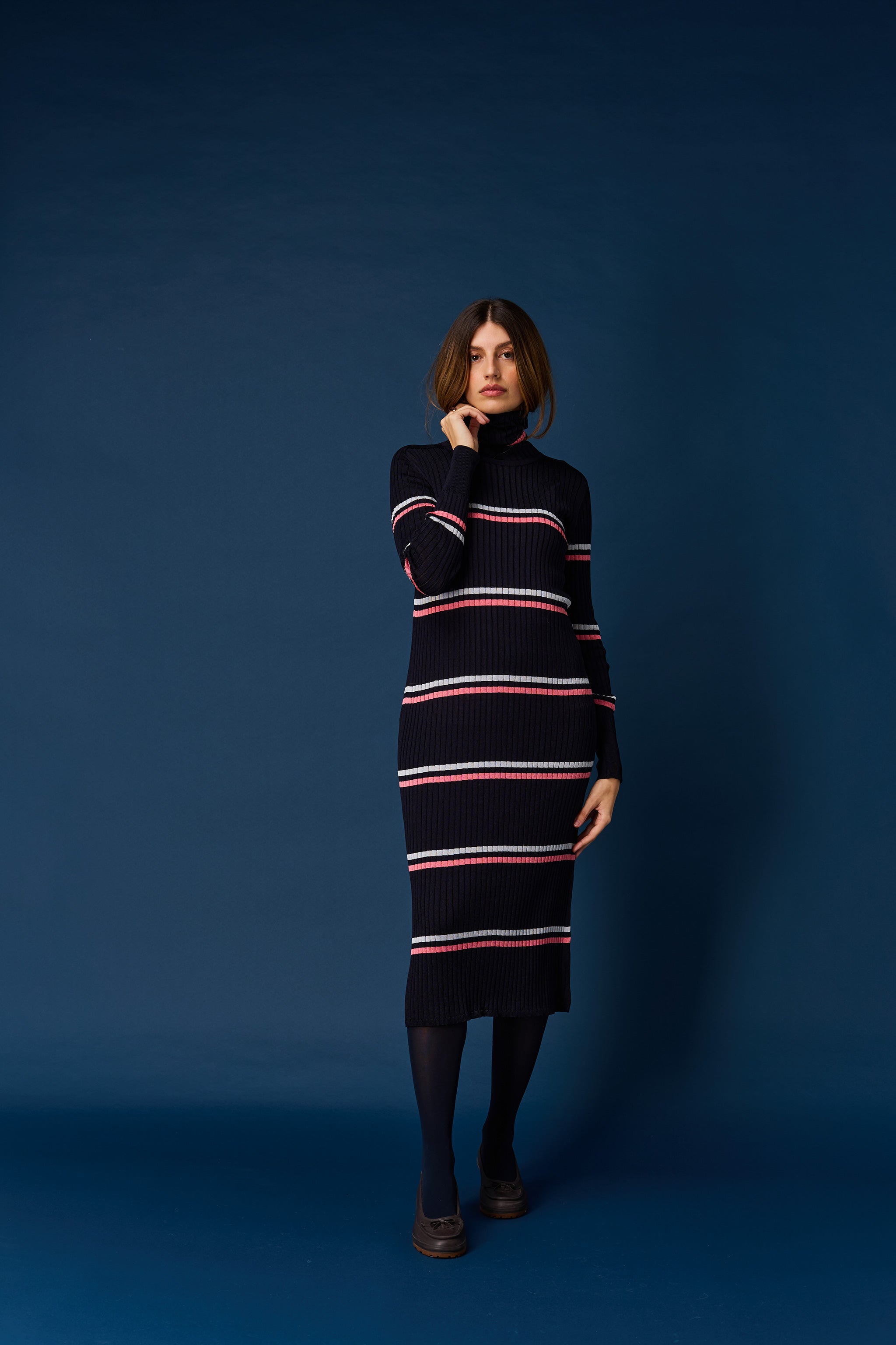 Skin turtleneck dress