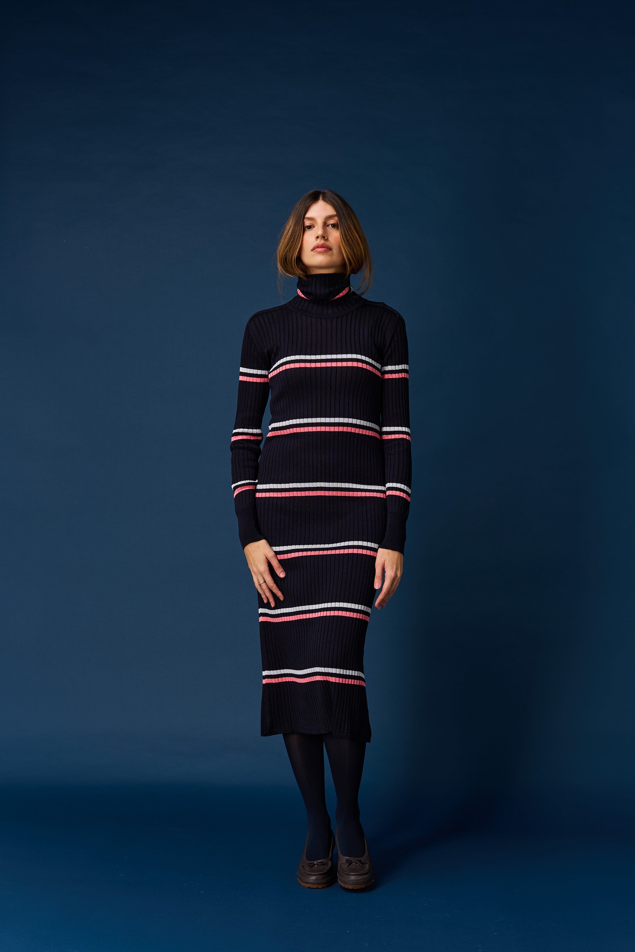Skin turtleneck dress