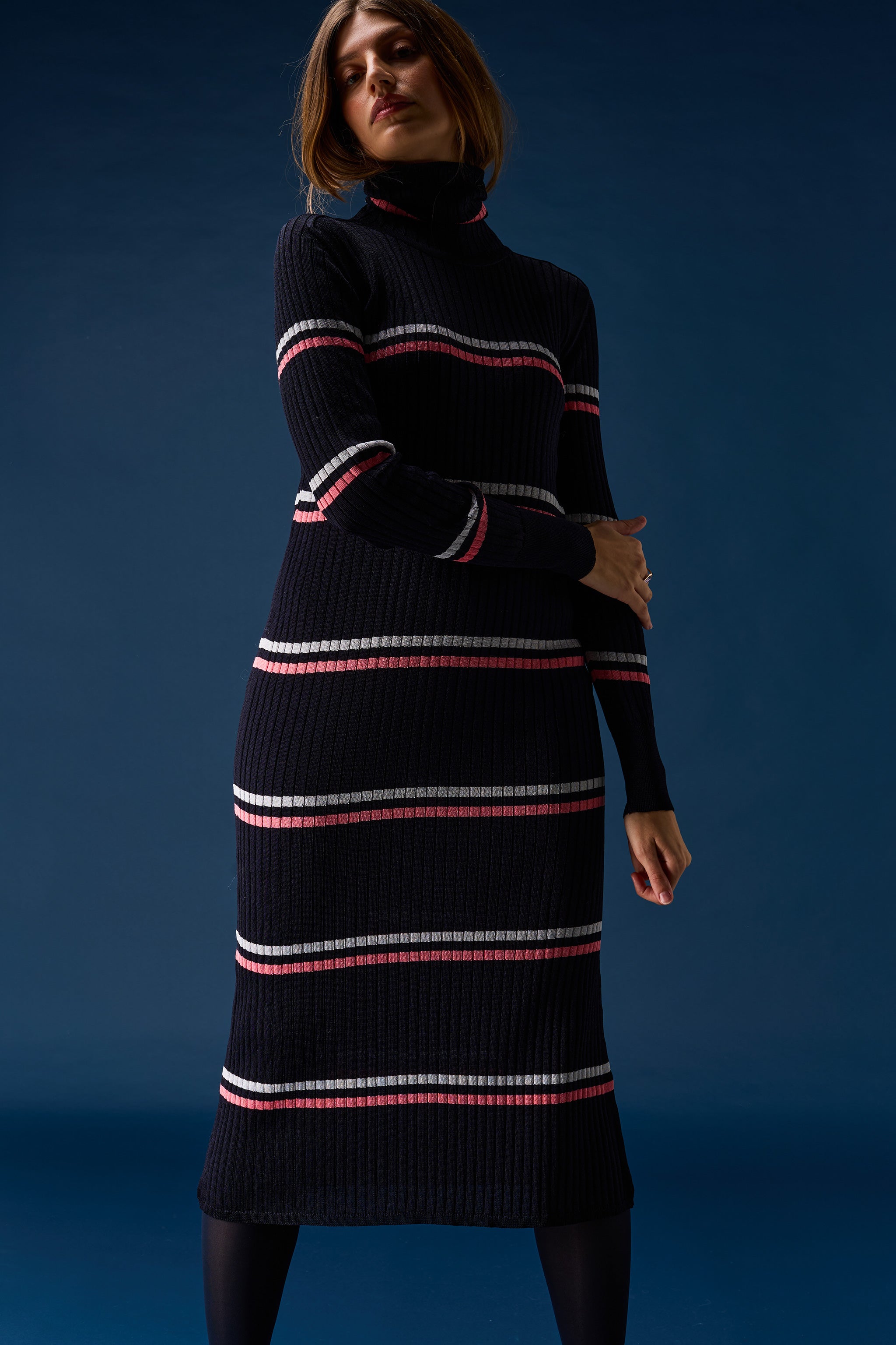 Skin turtleneck dress