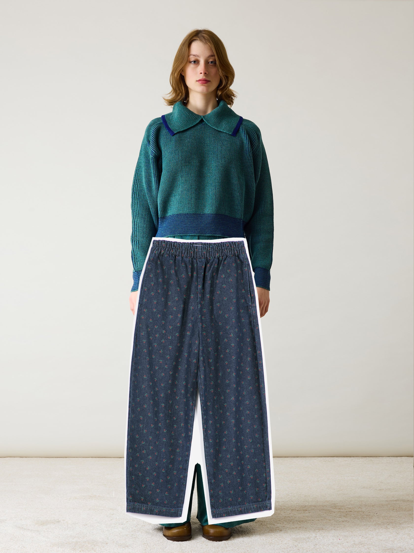 Swamp Whirl all over denim cocoon pants