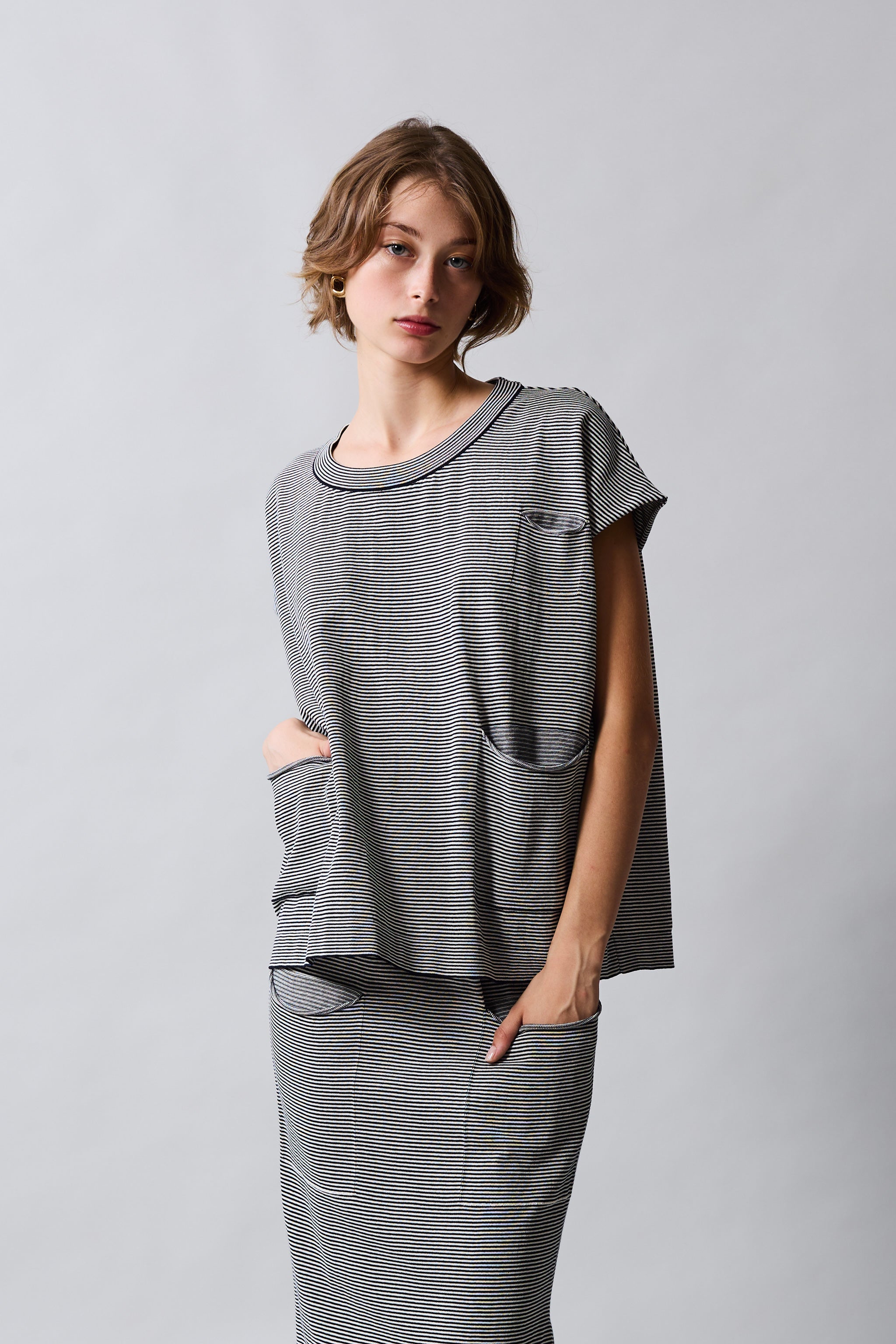 Stripy pocket top