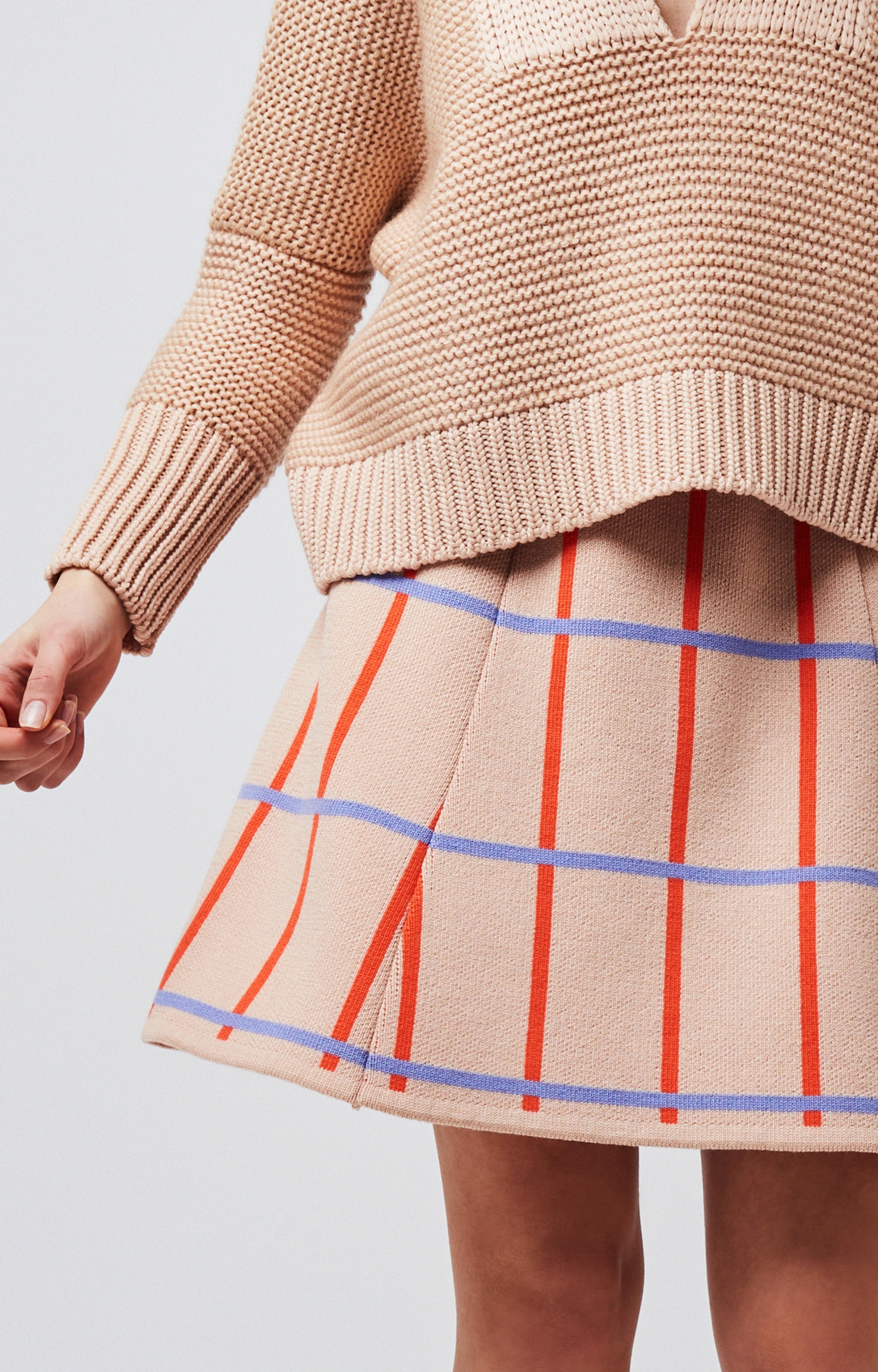 Grid mini skirt